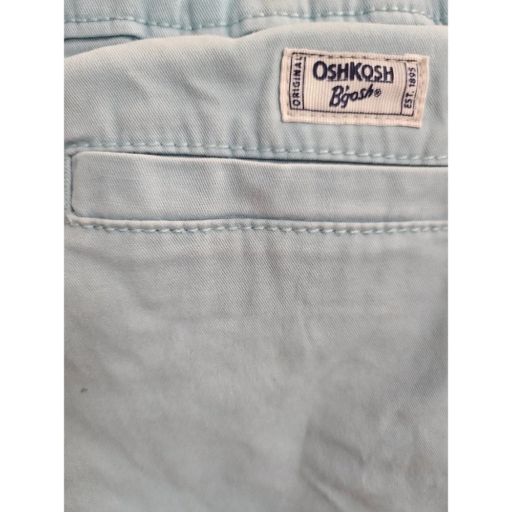 OshKosh B'gosh Boys Light Blue Chino Shorts Size 4T Adjustable Waist 2H185012